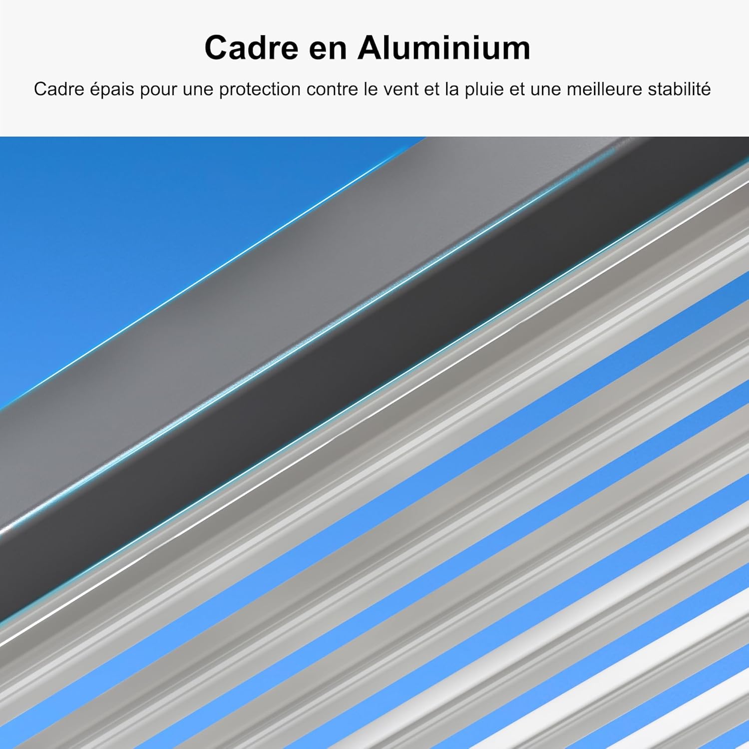 jardinite - Pergola Bioclimatique - 6,35x3,5m - Aluminium, éclairage, lames orientables, poteaux blancs