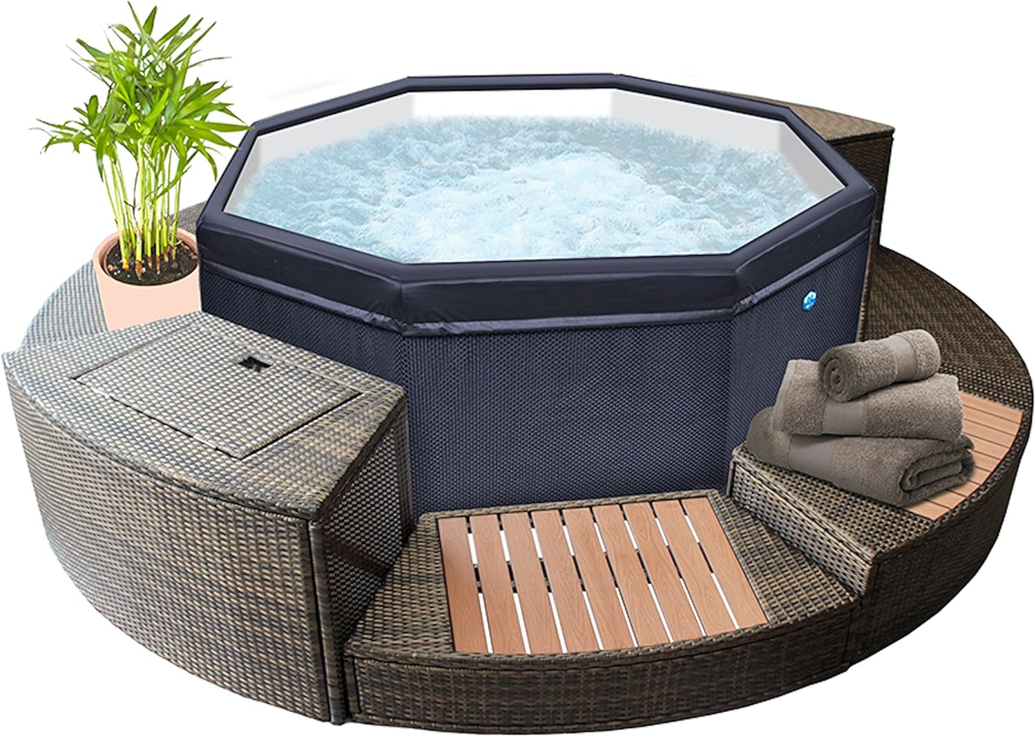 Netspa - Octopus semi-rigide 193x73cm, 6 places, chauffe-eau, filtration, SP-OCT165
