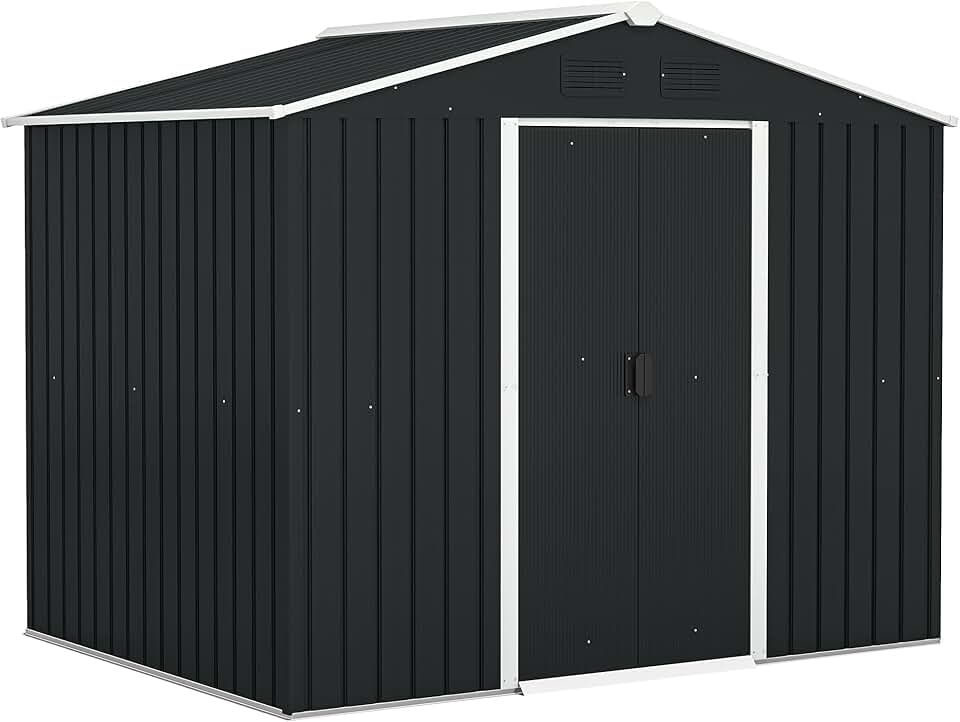 jardinite - abri de jardin acier - 236x174x190cm - portes coulissantes