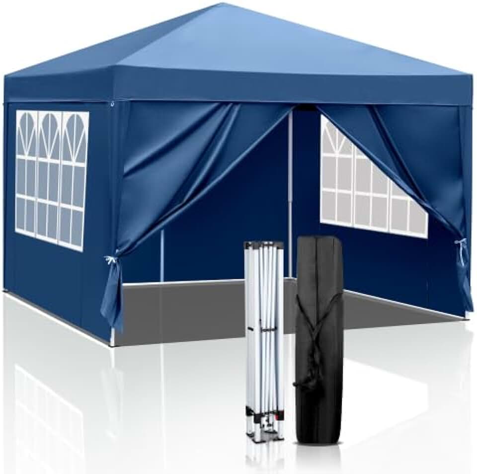 jardinite - tonnelle pliante série 3x3m imperméable, 4 parois, bleu royal