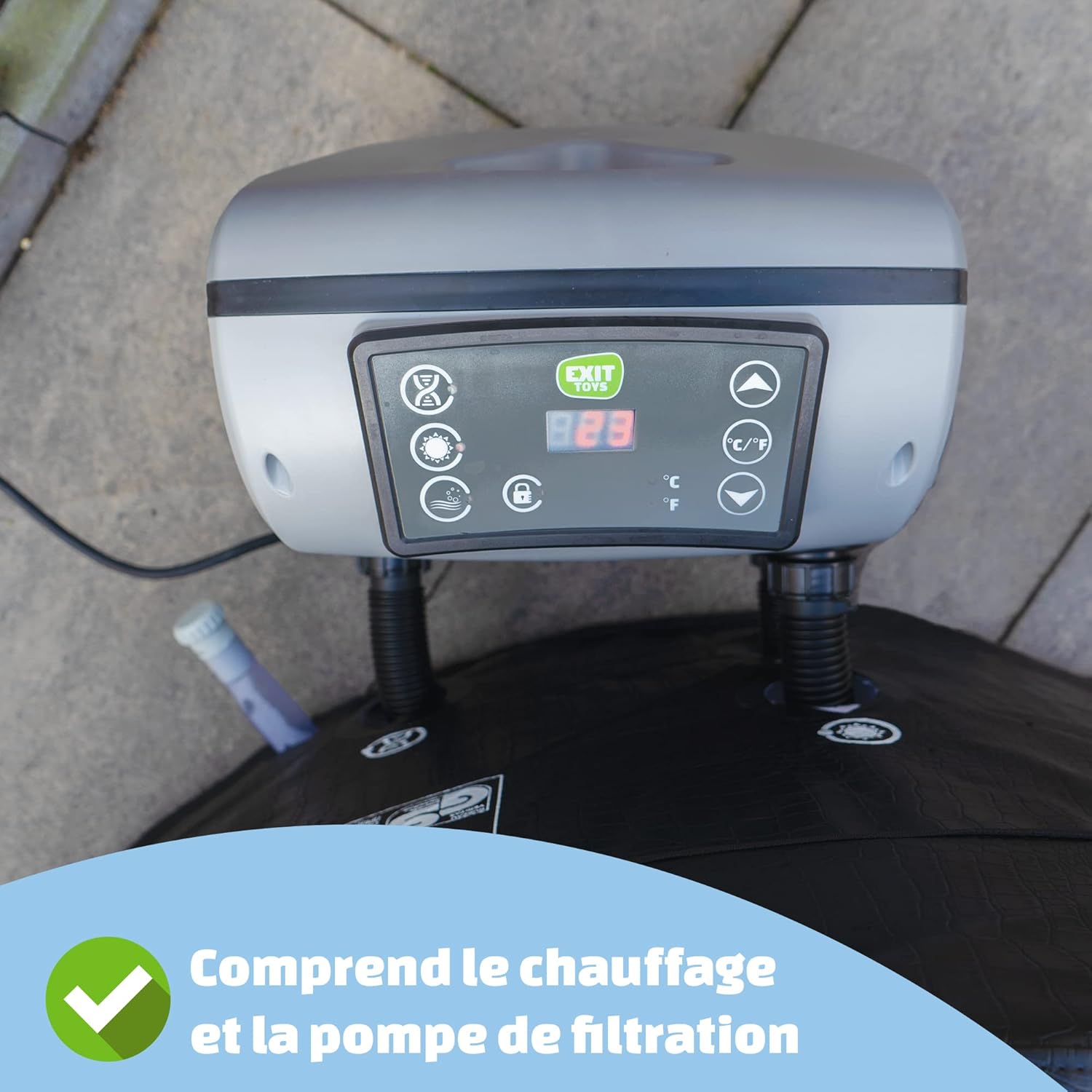 jardinite - Leather Premium Spa extérieur 184x73cm - 4 places, chauffage, 120 jets air