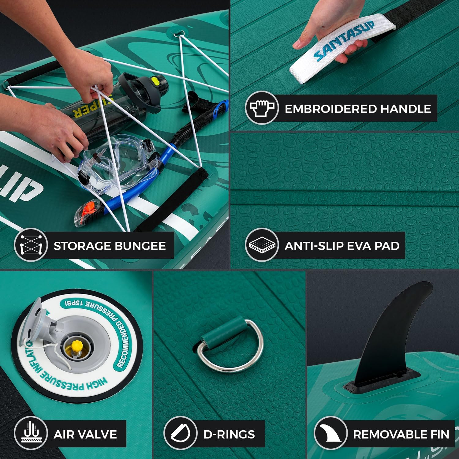 Stand Up Paddle Gonflable - EVA antidérapant - 10'6