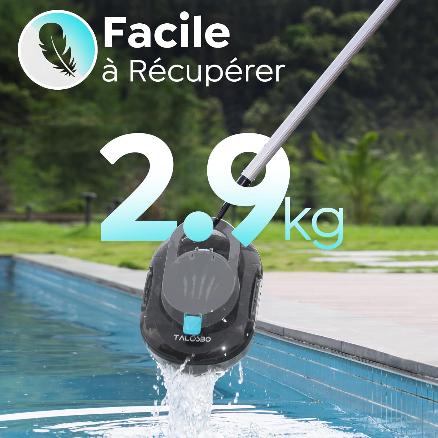 S1PRO Robot piscine sans fil, 120 min autonomie, compact, 2,5h charge, 100m² max S1PRO