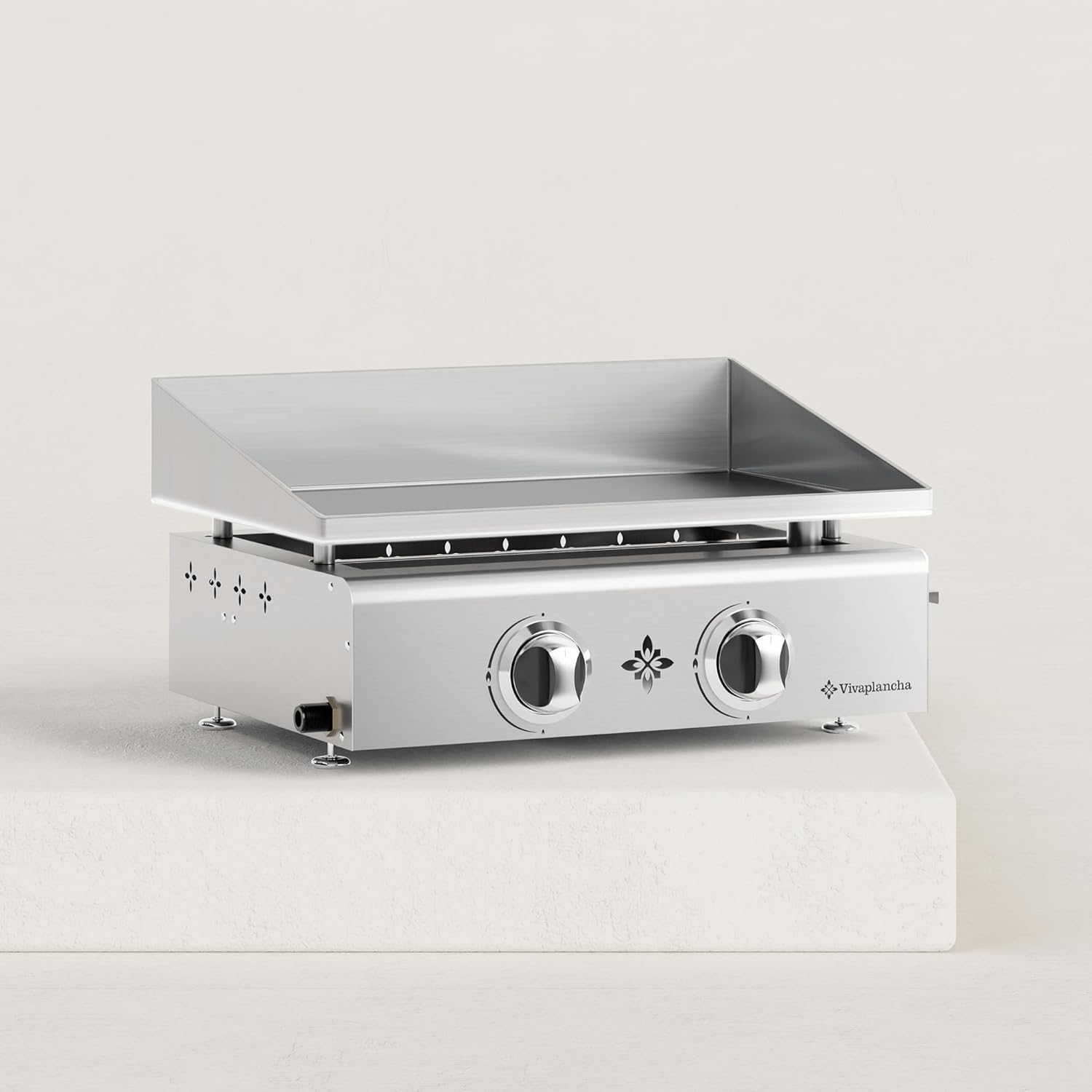 Flamenco - Plancha Gaz Inox - 53x35 cm - 2 brûleurs, plaque 6 mm, 5kW