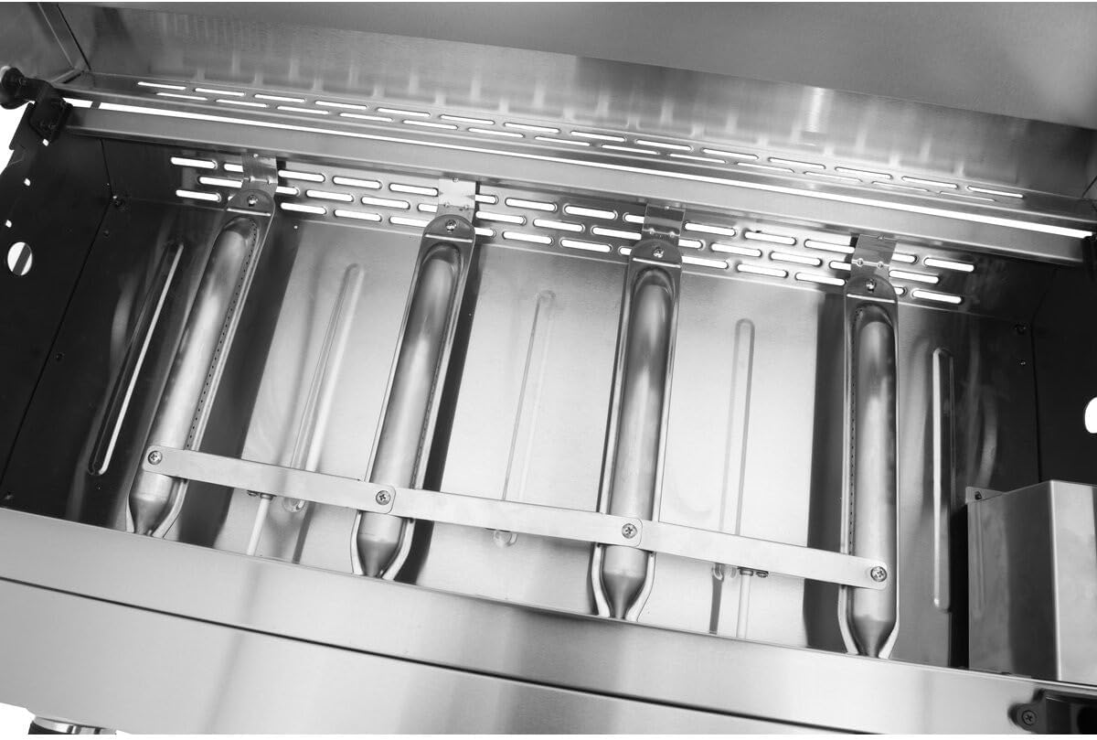 Fasto - plancha à gaz inox 4 brûleurs 10kW gris avec couvercle Fasto