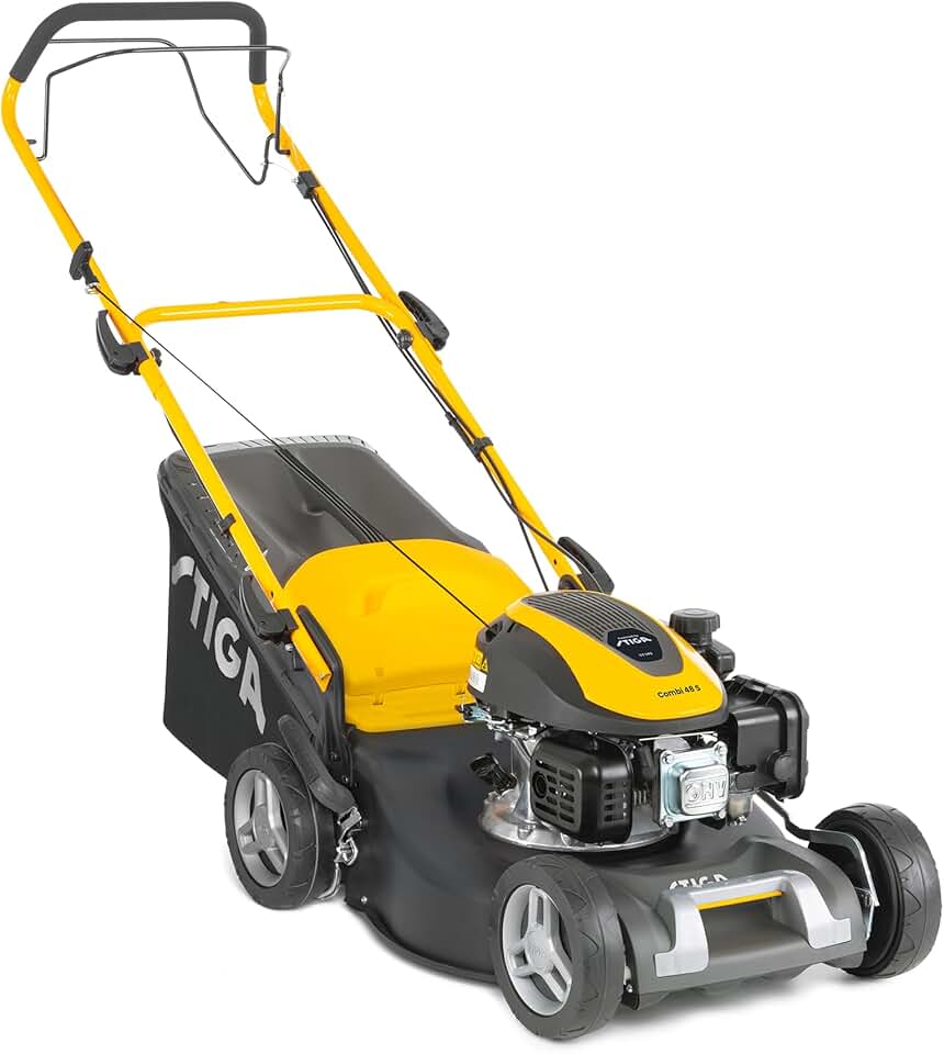 jardinite Combi 48 S Tondeuse Thermique, 139 cm³, 46 cm – Bac 60 L, Mulching Intégré, Réglage 6 Positions – Pelouses Jusqu’à 1 200 m², Gris