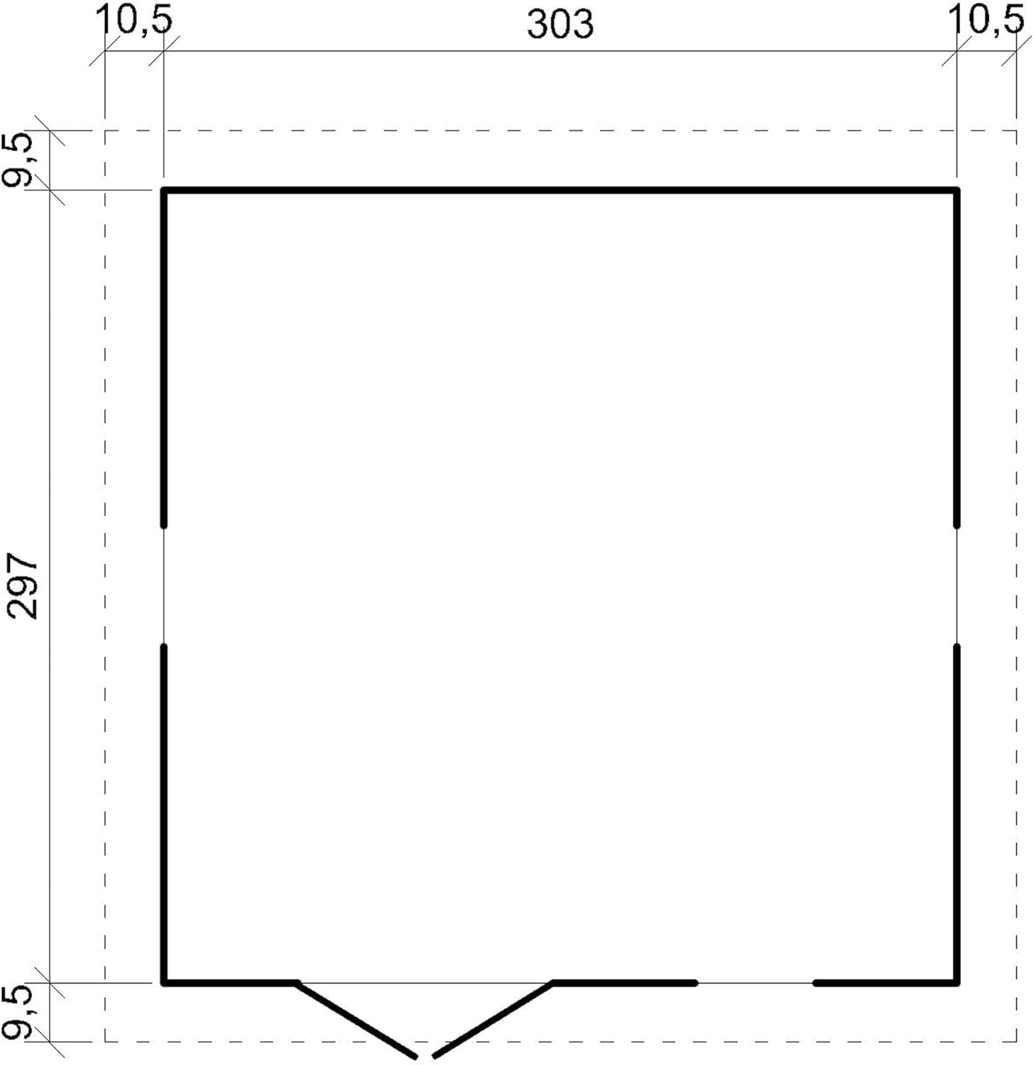 ABRI de Jardin en Bois Exterieur avec Les PLANCHERS IMPRÉGNÉ - Cabane de Jardin en Pin/épicéa- H226x316x324 cm/9 m²-Construction de Panneaux- Rangement pour vélos, Remise à Outils- jardinite M335+M335G
