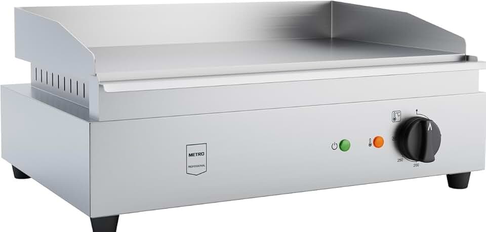 METRO - Plancha électrique inox - 55x41,7x24 cm - ramasse-jus, protection surchauffe - GEG2101