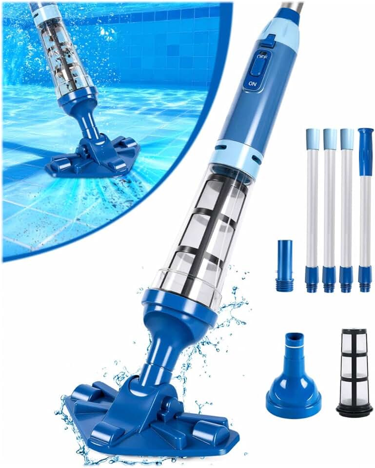 jardinite - Aspirateur piscine sans fil - 2,13m - 60L/min, 90min autonomie
