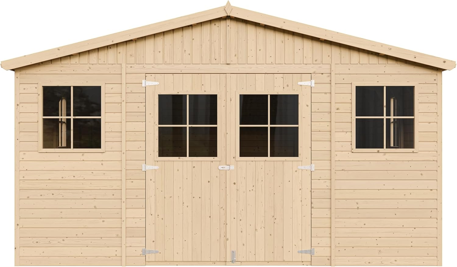 Abri de Jardin en Bois Exterieur avec Les PLANCHERS IMPRÉGNÉ- Maison de Jardin en Pin/épicéa-H246x418x522 cm/20 m²-Construction de Panneaux- Rangement pour vélos, Remise à Outils-jardinite M333 +M333G