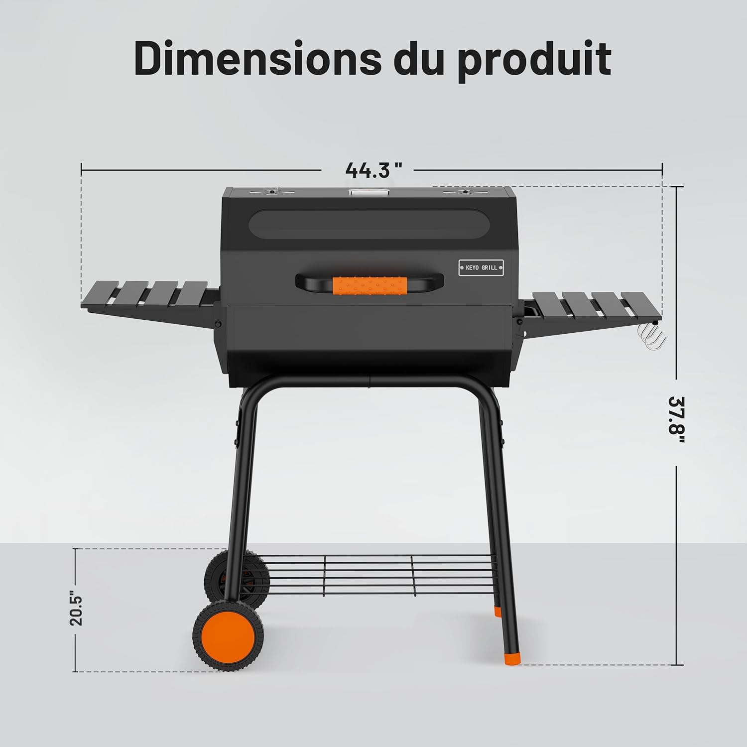 jardinite 23 pouces barbecue pentagonal, chromé, 469 Sq In-23 Pouces