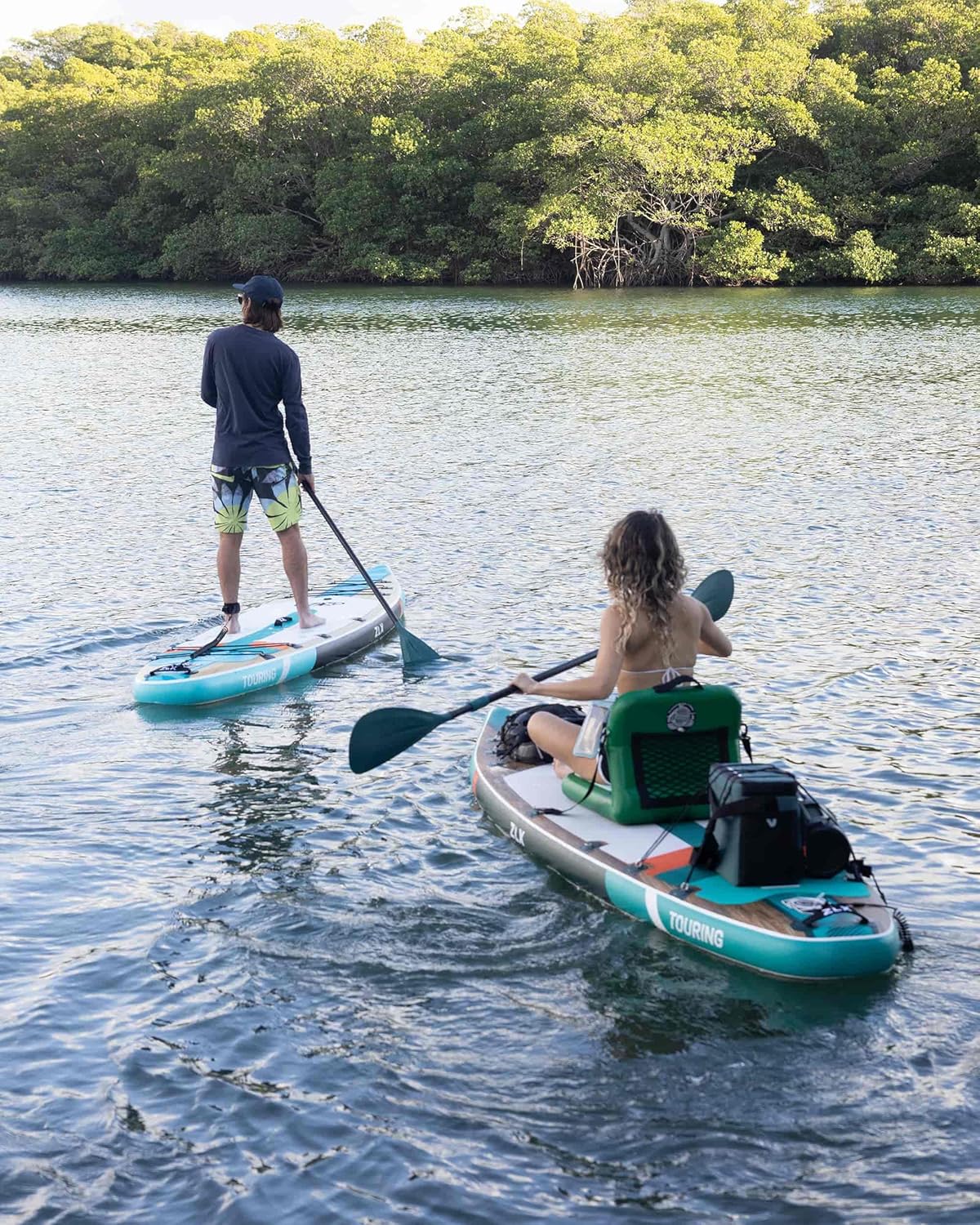 ZLX Planche de Paddle Gonflable Touring 350cm avec Siège Kayak | Sup Rapide et Stable Longue Distance, Charge 180kg, Stand Up Paddle Board Exploration