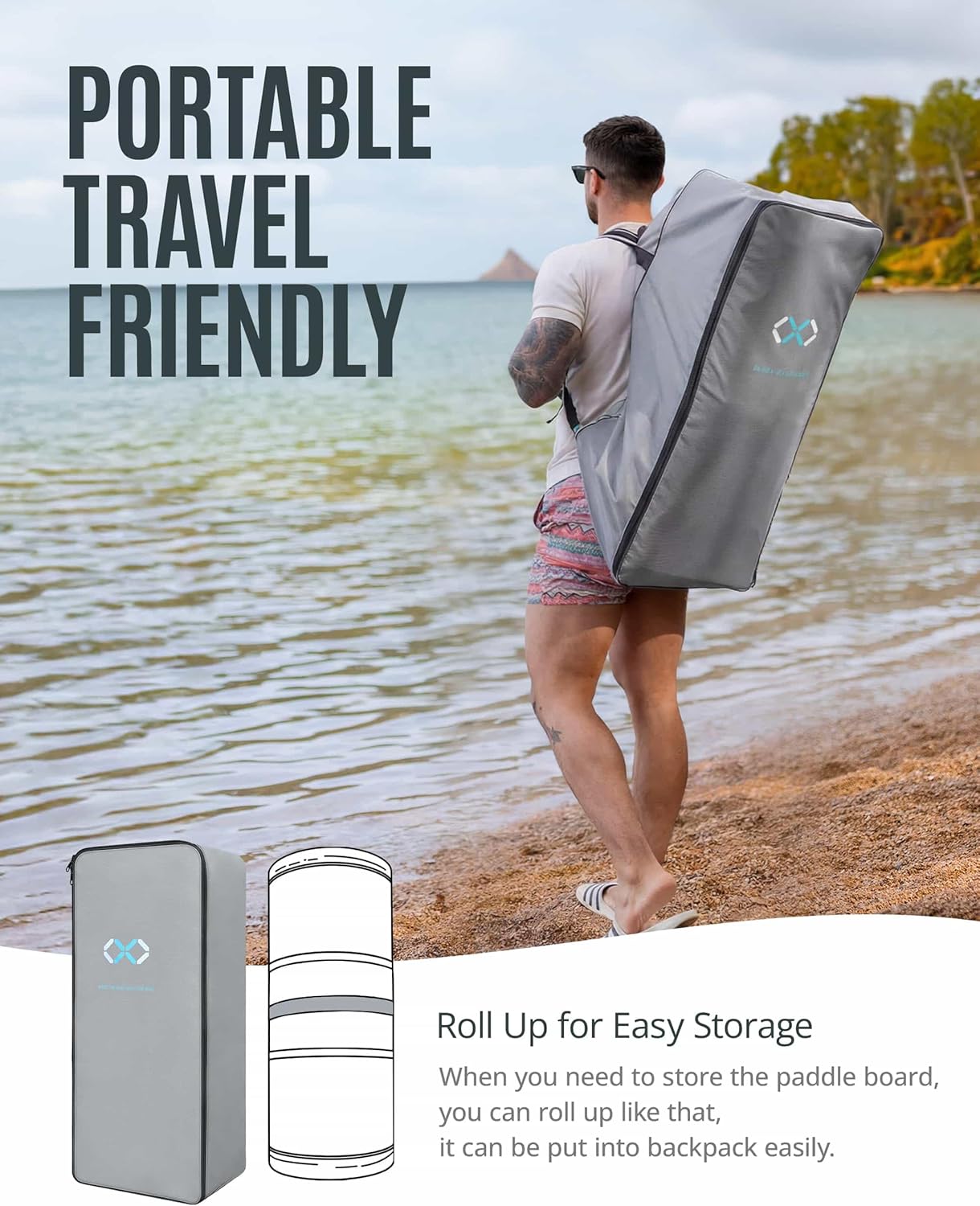 ZLX - Paddle gonflable série Extra Large - 350x89 cm - planche stable, antidérapante, accessoires premium, avec siège go