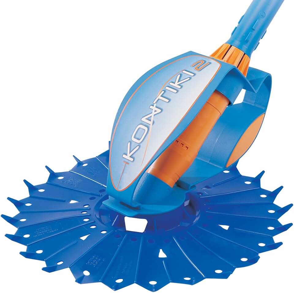 jardinite Robot Nettoyeur de Piscine Hydraulique, Fond Seul, pour Piscines 8 x 4 m Maximum, Aspiration à Diaphragme, Kontiki 2, Bleu/Orange, W70478