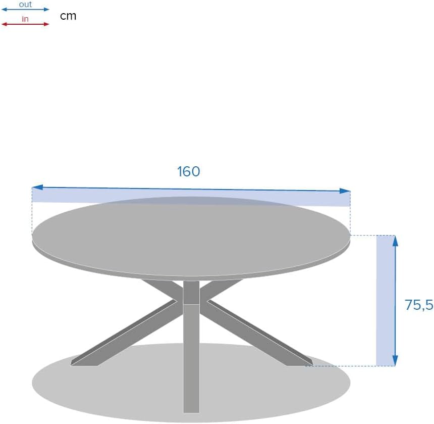 jardinite - Oriengo table ronde 8 places - aluminium acacia - Gris Graphite