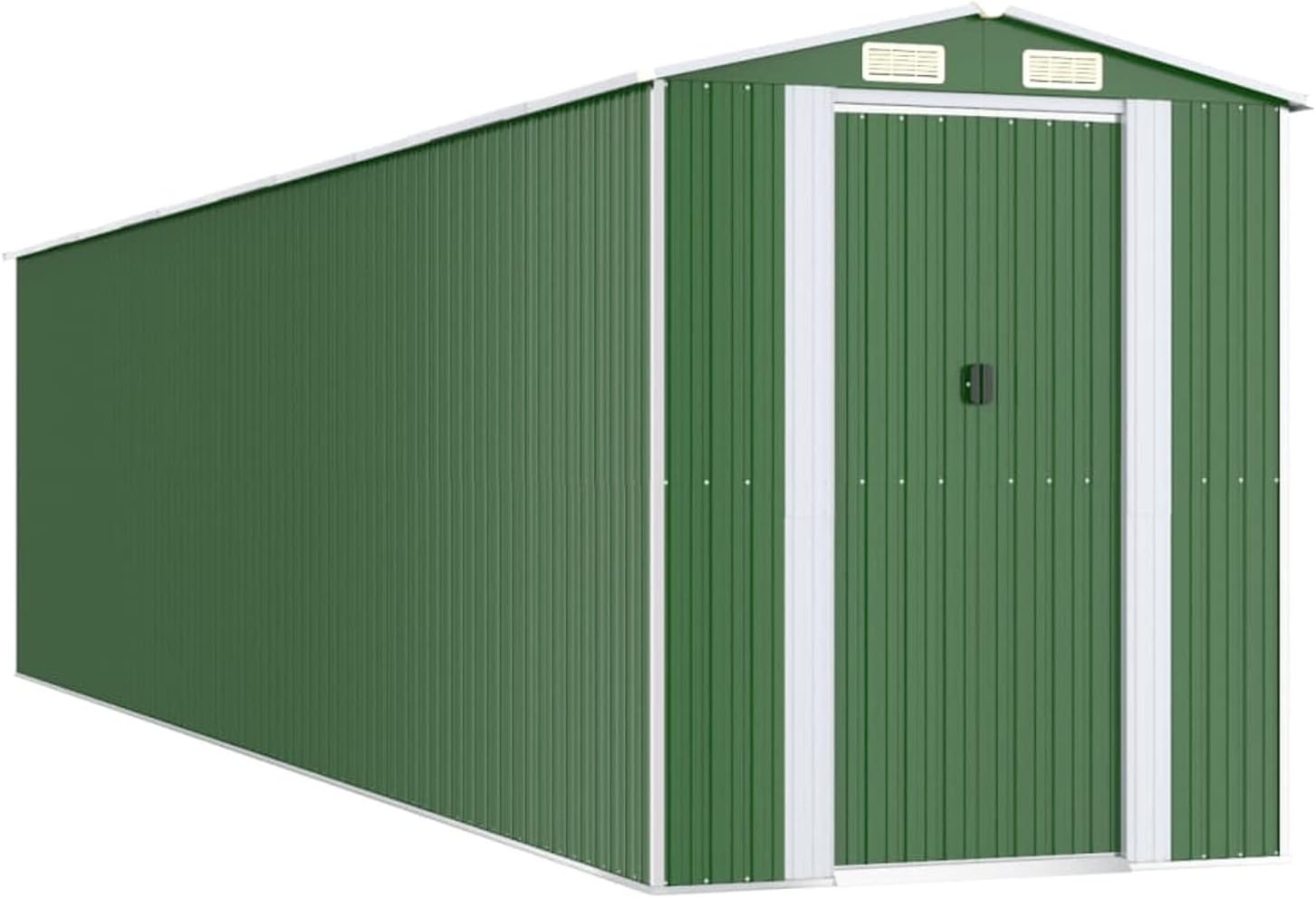 Abri de jardin extérieur - acier galvanisé vert - 192x855x223 cm