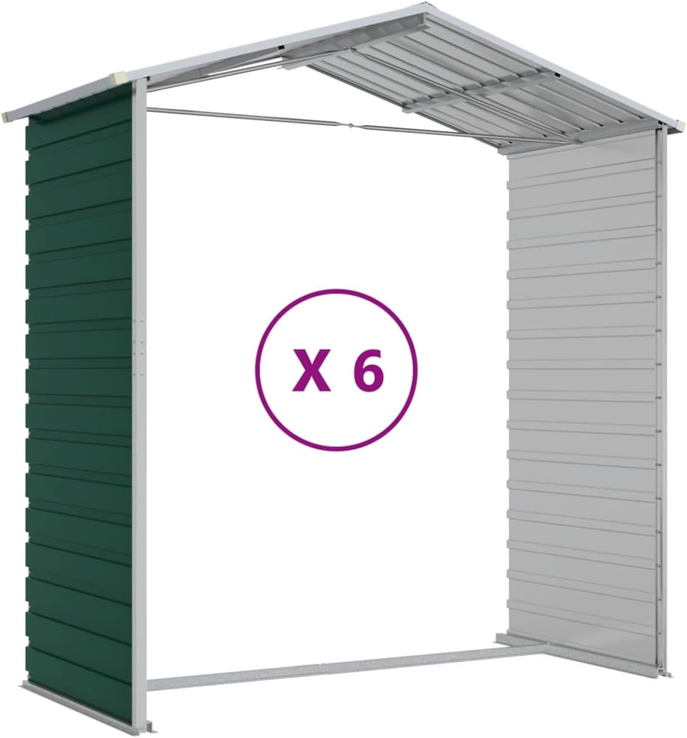 Abri de Jardin Vert 191x555x198 cm Acier galvanisé,Abris De Jardin,Abri De Stockage pour Jardin,Abri D'Outils De Jardin