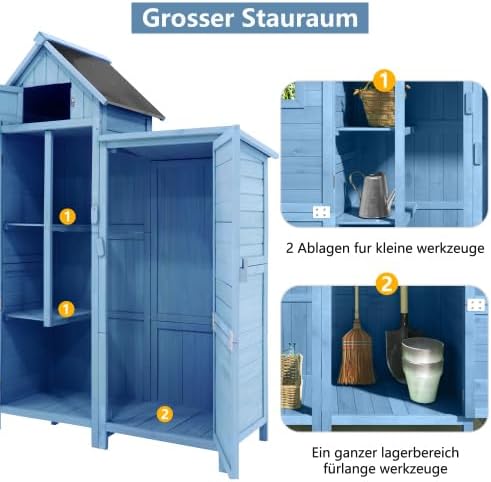 Abri de jardin en métal 242 x 126 x 182 cm – Armoire de jardin résistante aux intempéries avec porte verrouillable et ventilation – Comme garage à vélo, cache-poubelles et espace de rangement pour