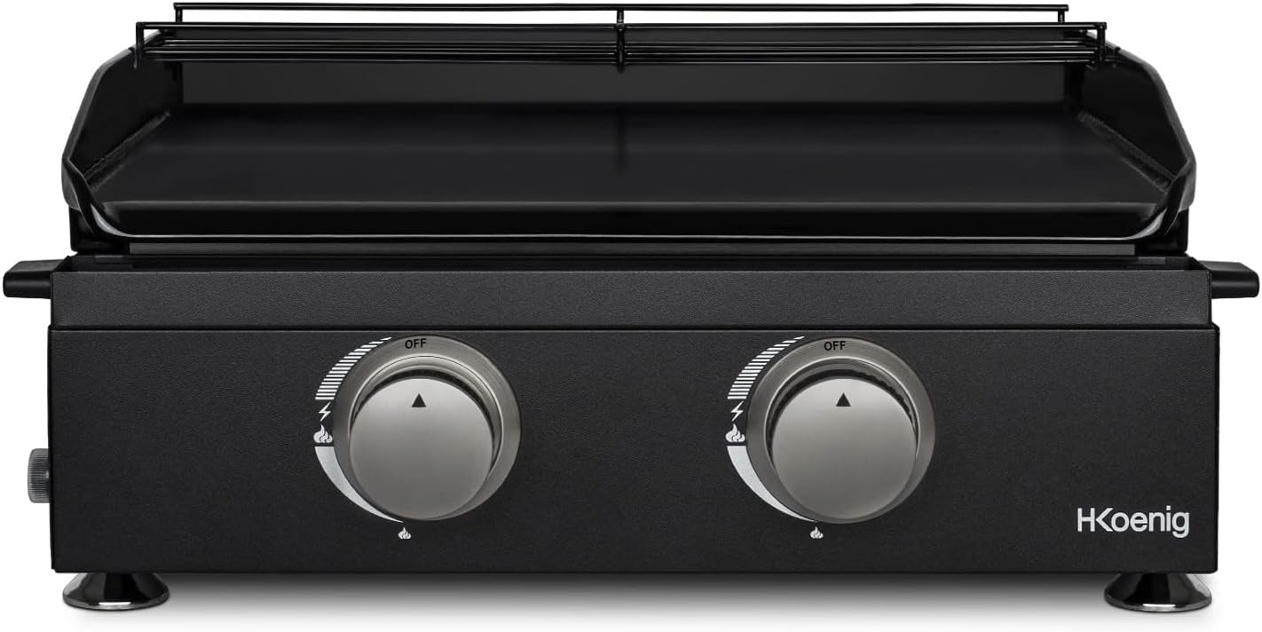 jardinite - plancha gaz 2 brûleurs - acier inox, fonte, jusqu'à 350°C - PLX1022