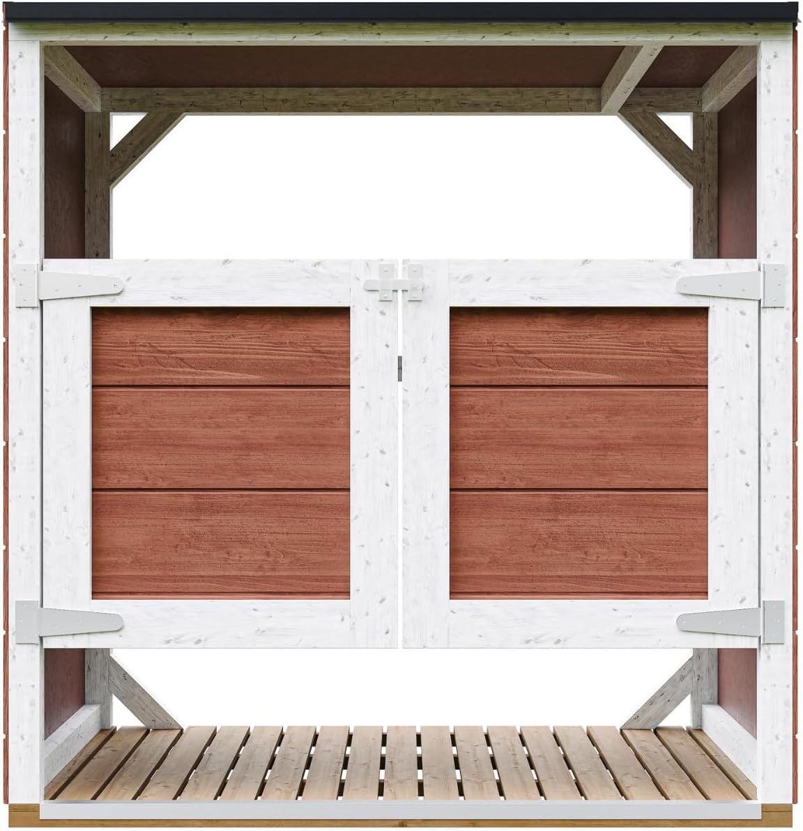 Abri de Jardin pour poubelles, Cache Poubelle extérieur 2x240L – Coffre de Rangement Exterieur, Armoire de Jardin, cabane de Jardin Exterieur – jardinite M980A-REDWOOD Red