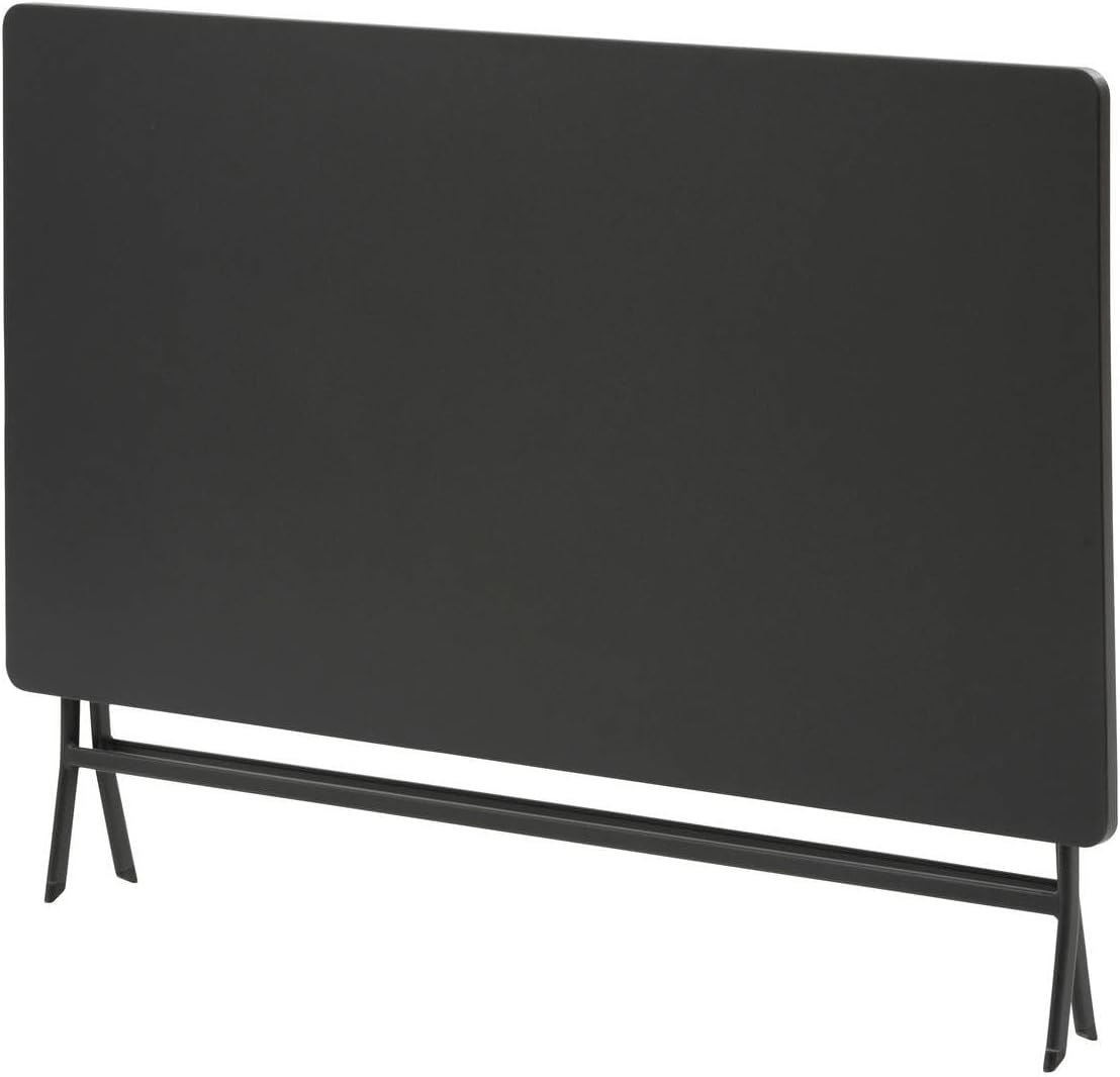 jardinite - Greensboro - 150x90 cm - Table pliante acier renforcé 6 places, gris graphite