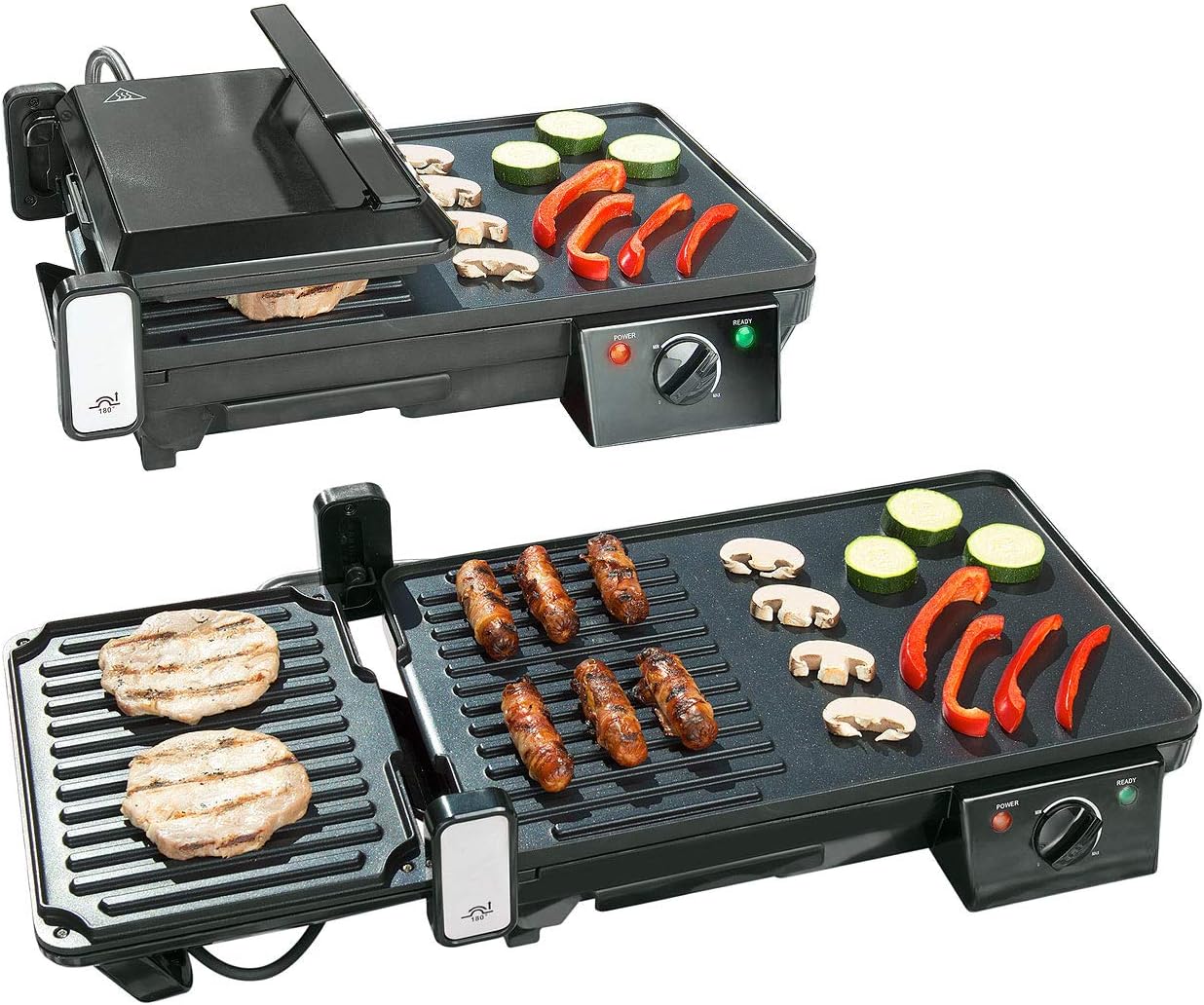 jardinite - grille-plancha 2 en 1 2000W - table - cuisson rapide