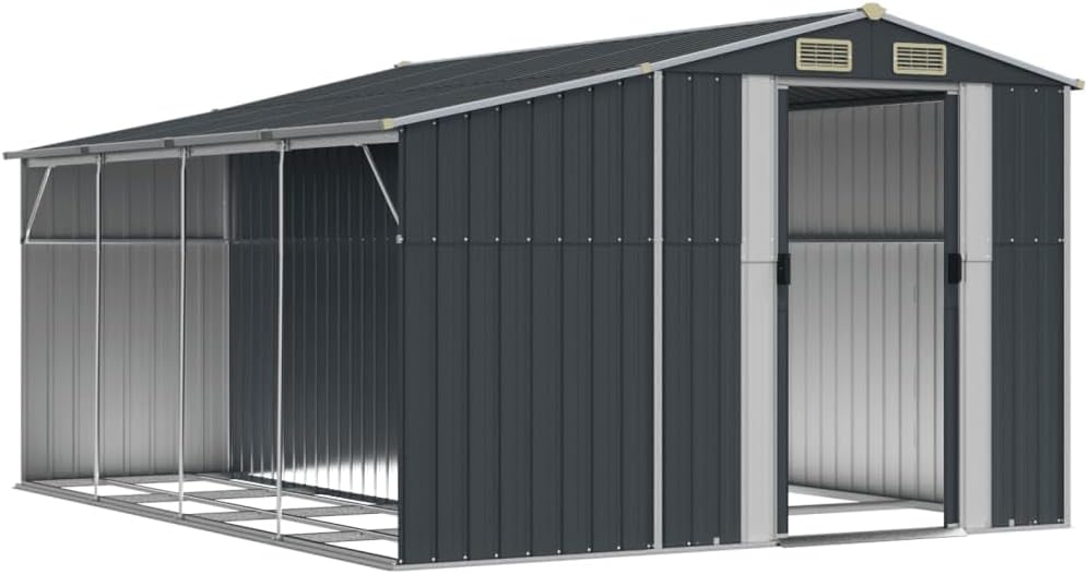 Abri de Jardin en Acier galvanisé, Salles de Stockage de Jardin Extérieures avec Bouches D'aération et Poignées Pratiques pour Ranger Les Outils, Les Ustensile de (277 x 365,5 x 179 cm)