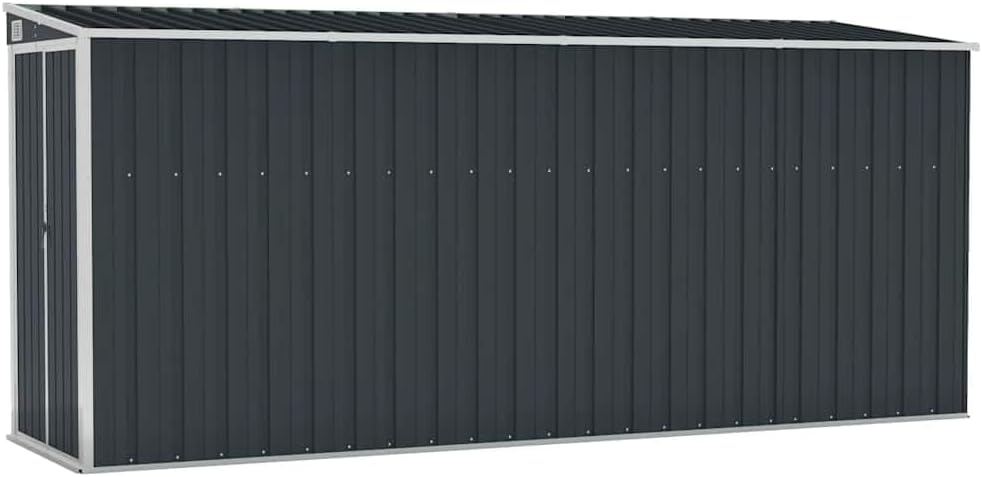 jardinite Abri de Jardin Mural Anthracite 118x382x178 cm Acier,Structures extérieures, Cabanes & abris de Jardin,316231
