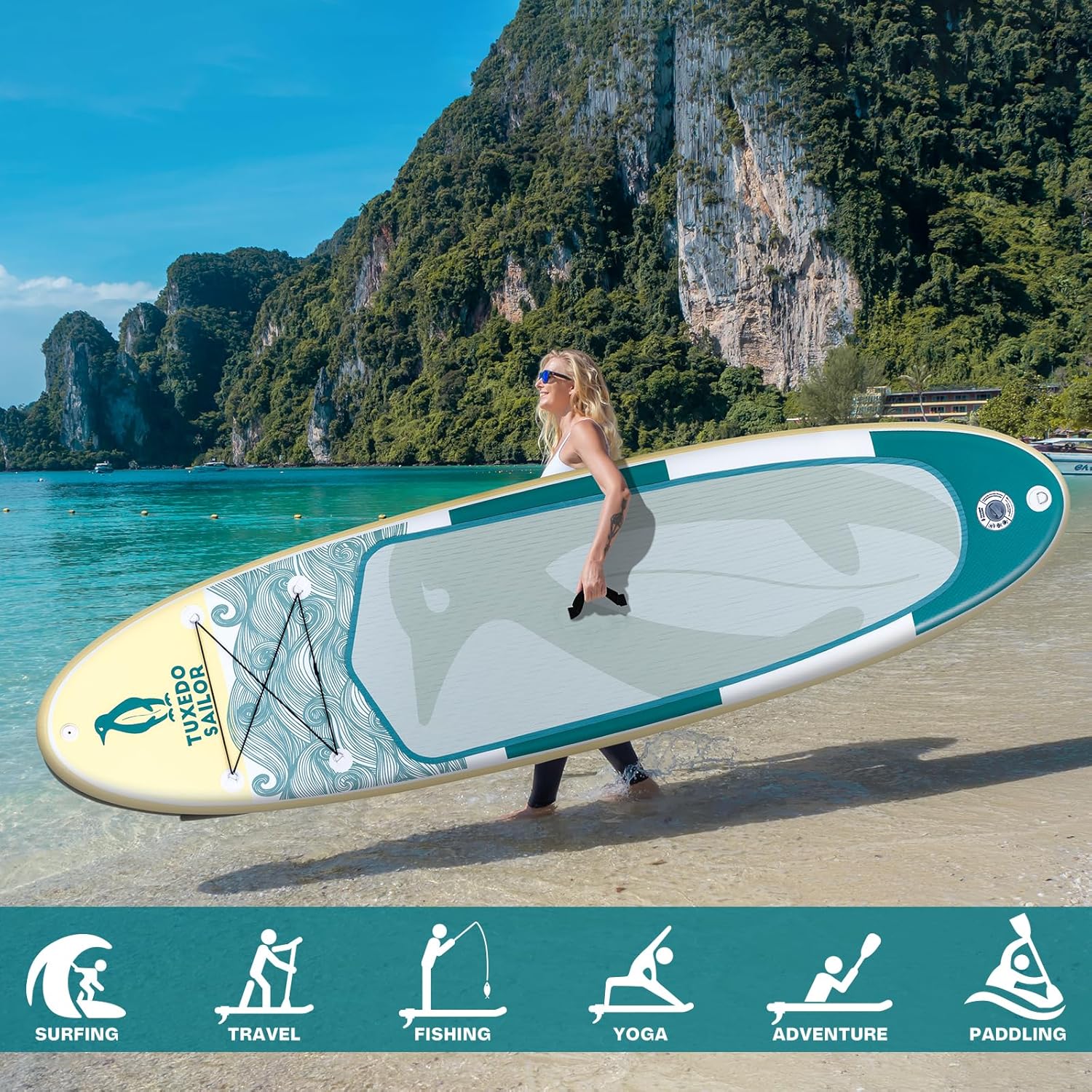 jardinite - Paddle gonflable adulte - planche SUP avec accessoires complets