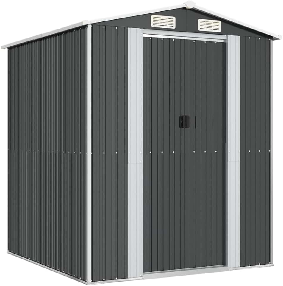 jardinite - abri de jardin acier galvanisé - 192x191x223 cm - anthracite