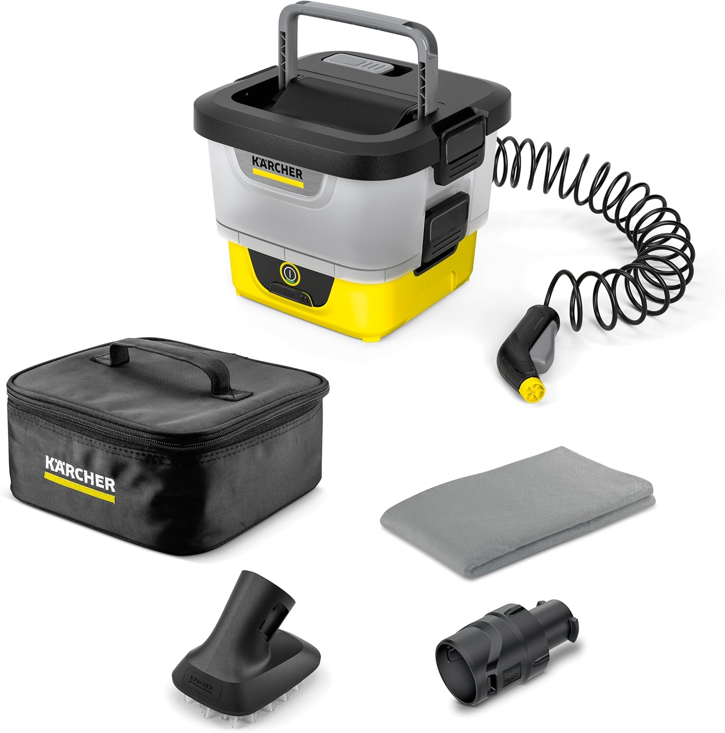 jardinite Mobile Outdoor Cleaner OC 4 + Pet Kit, débit : 2 l/Min, Poids : 3,1 kg, réservoir d'eau : 8 l, Batterie Lithium-ION, Tuyau spiralé, Filtre pour Appareil, buse à Jet Conique/Plat