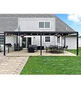 jardinite Pergola Bioclimatique en Aluminium 3,5 x 7,2 m, Tonnelle de Jardin Exterieur Imperméa...