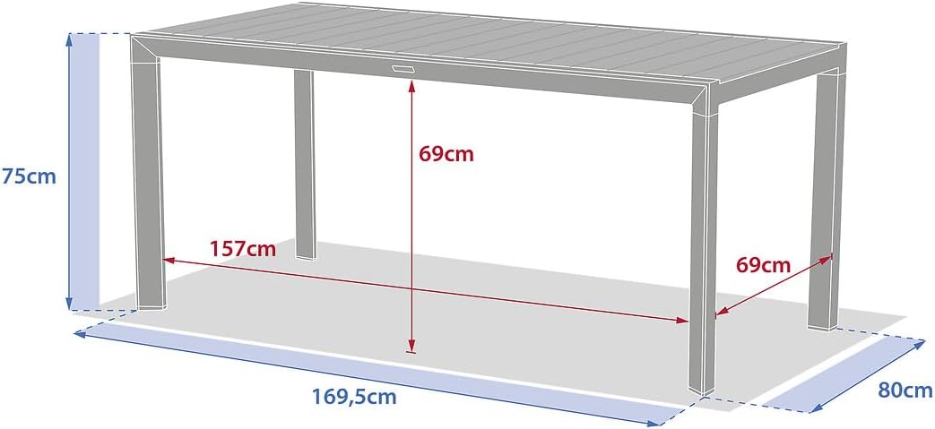 jardinite - Evasion 6 places - aluminium effet bois lin et argile
