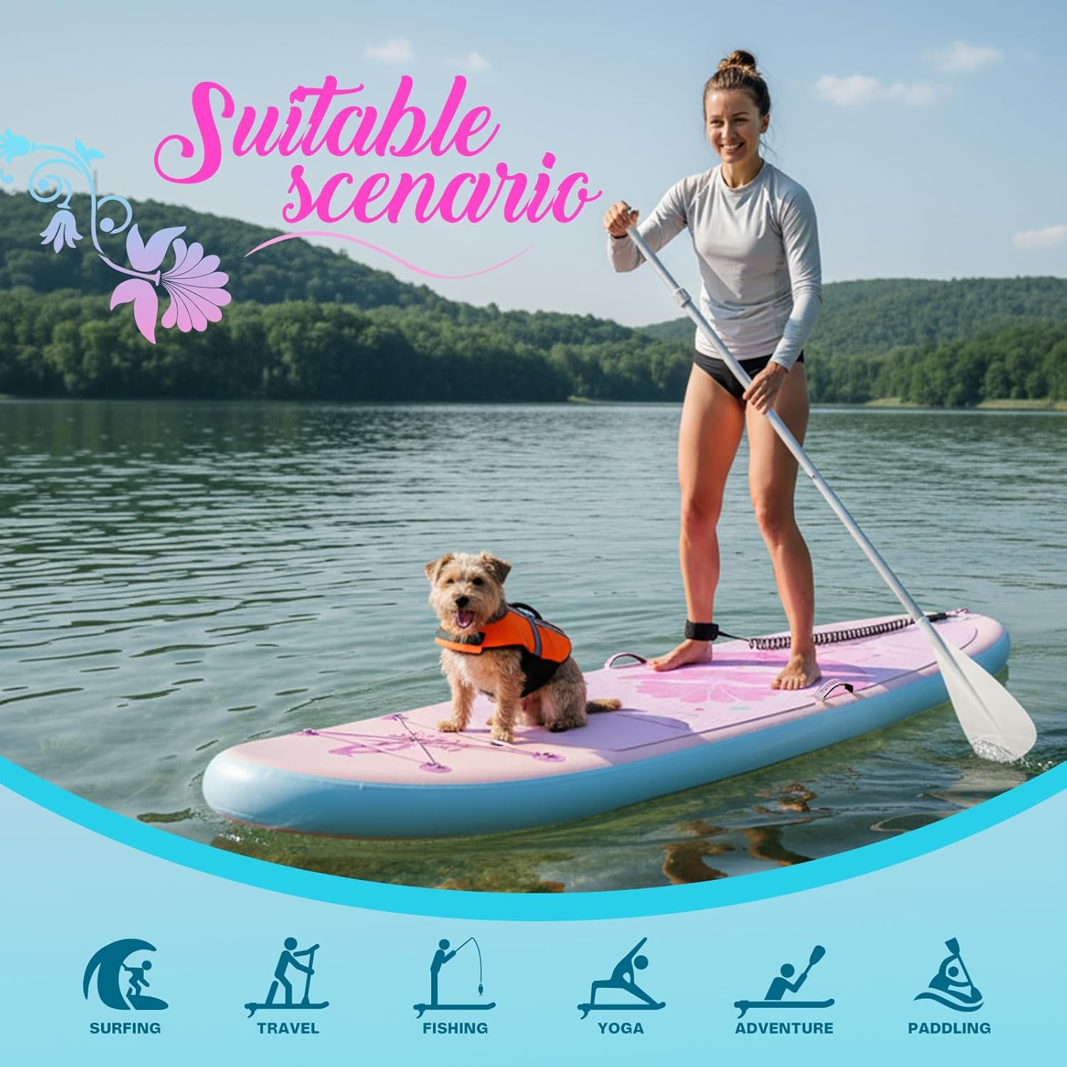 jardinite - Paddle Gonflable Adulte - planche SUP - accessoires complets - dimensions standards