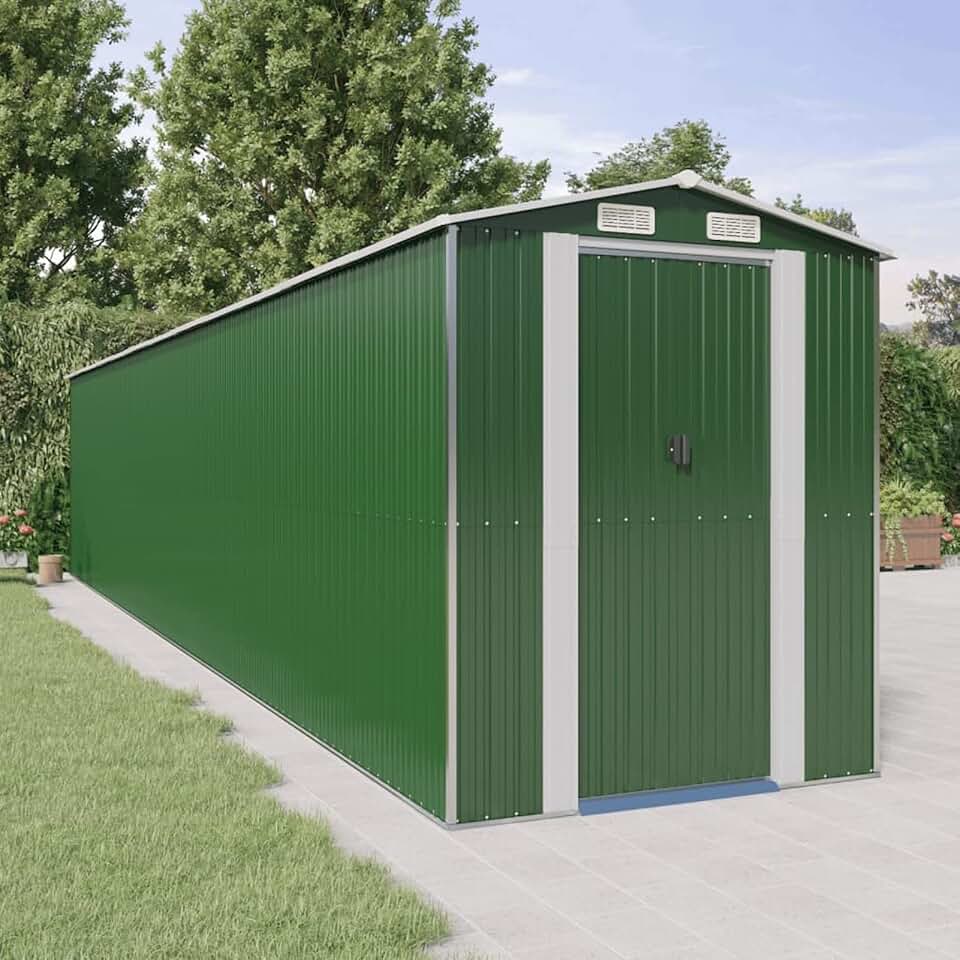 jardinite - abri de jardin vert acier galvanisé 192x1021x223 cm - abri de stockage jardin jardinite