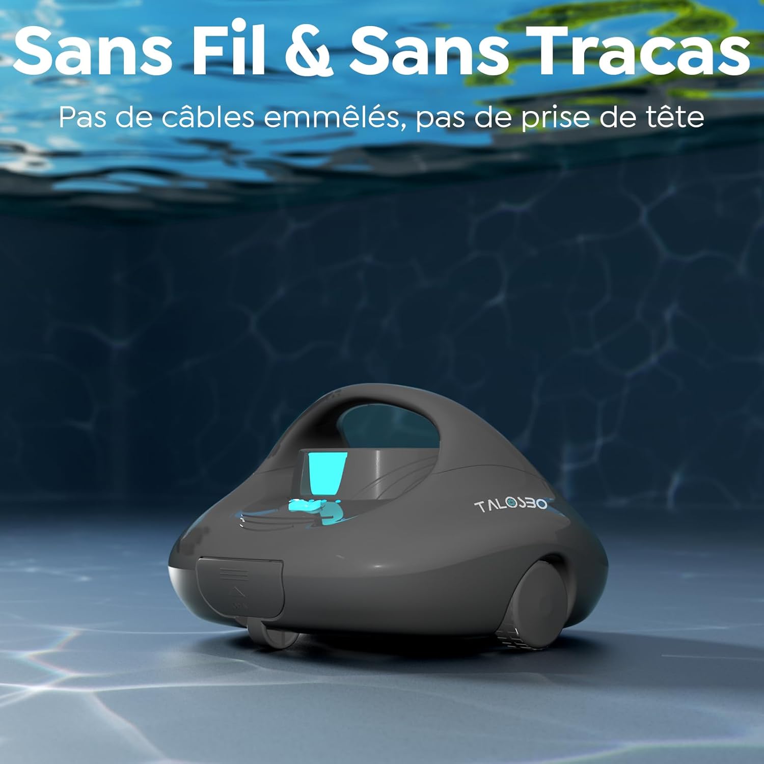Pleco - Robot de piscine série 130 - 80m² - 130 min, charge rapide 2,5h