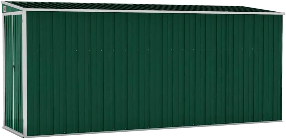 jardinite Abri de Jardin Mural Vert 118x382x178 cm Acier galvanisé,Structures extérieures, Cabanes & abris de Jardin,316229