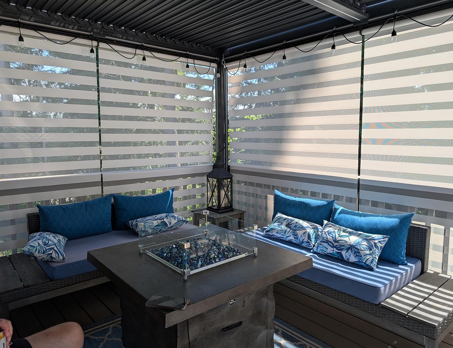jardinite - Pergola Bioclimatique 6x3,68m - aluminium, stores, lames orientables