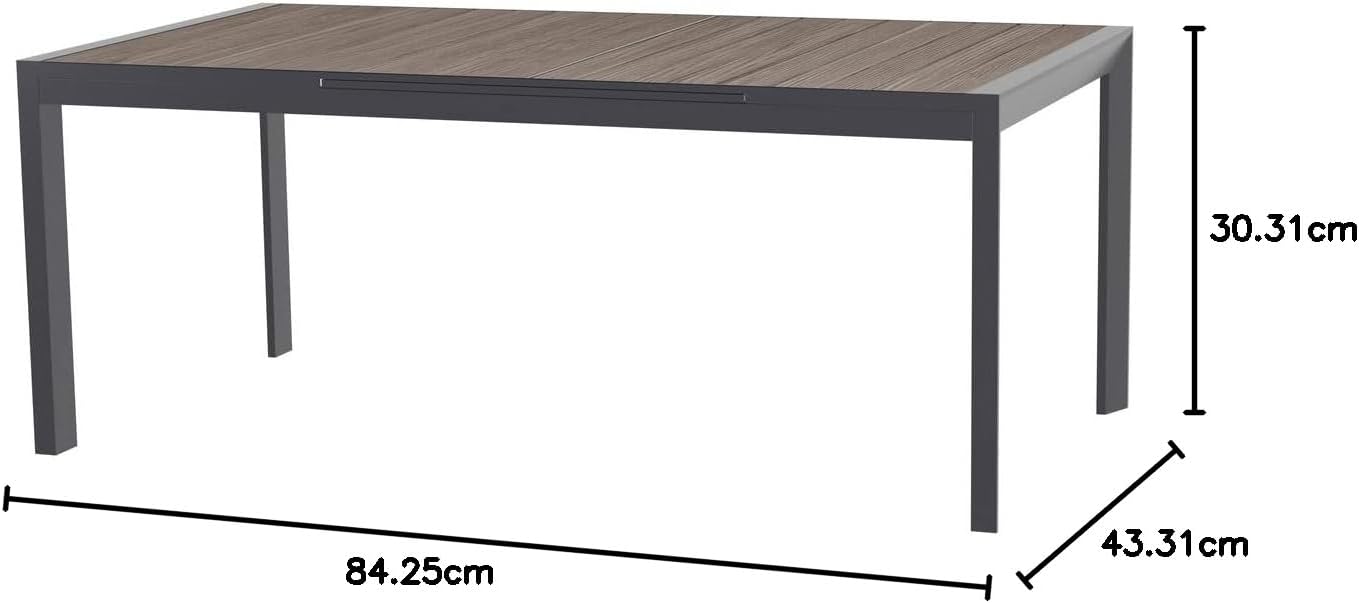 jardinite - Evasion - 10 places - table aluminium extensible extérieur