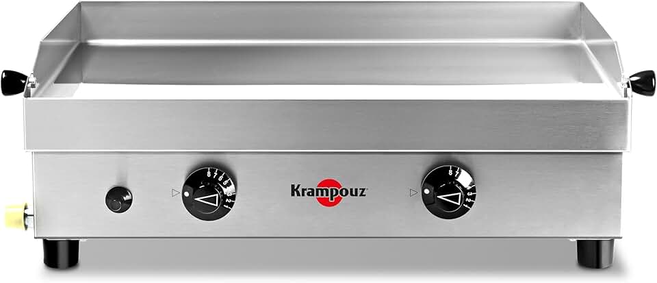 jardinite - Plancha Samba - 54x33 cm inox - 2 zones, 2 brûleurs, 3000W, PFSB2MA-KR