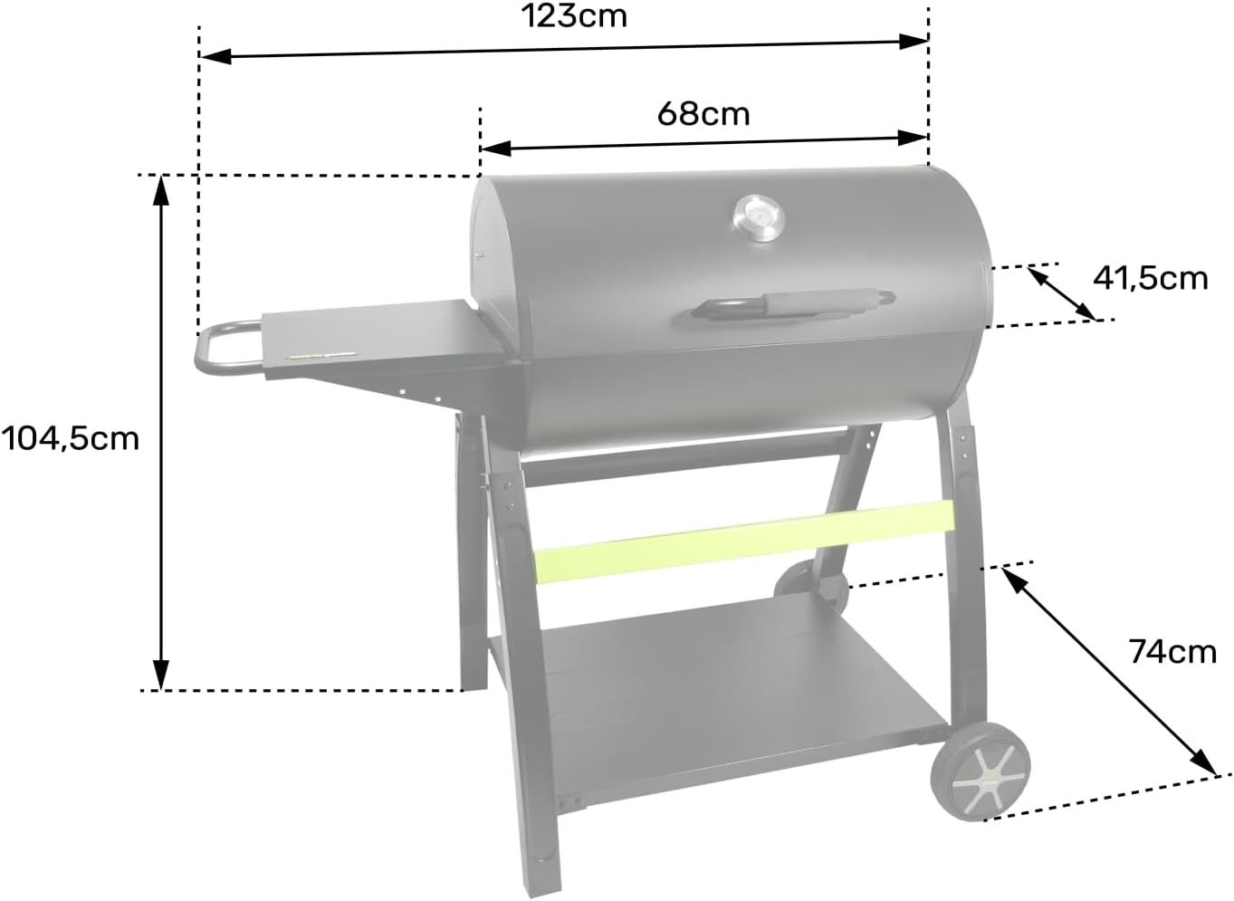 Cook’in Garden - Tonino 70 - BBQ XXL fonte émaillée, couvercle thermomètre