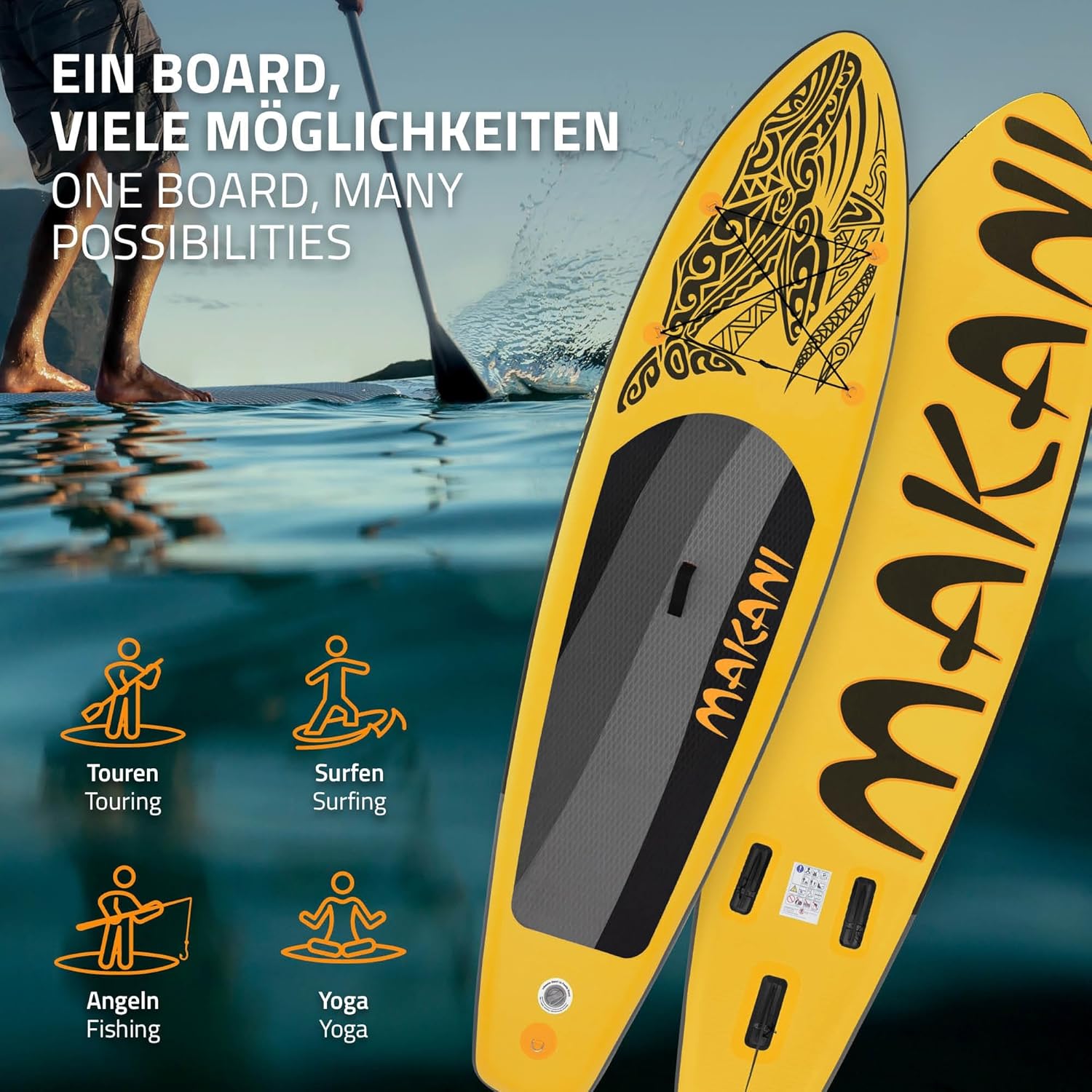 jardinite - stand up paddle série gonflable - 305/308/320/380 cm - PVC, 120/150 kg, 10/15 cm épaisseur