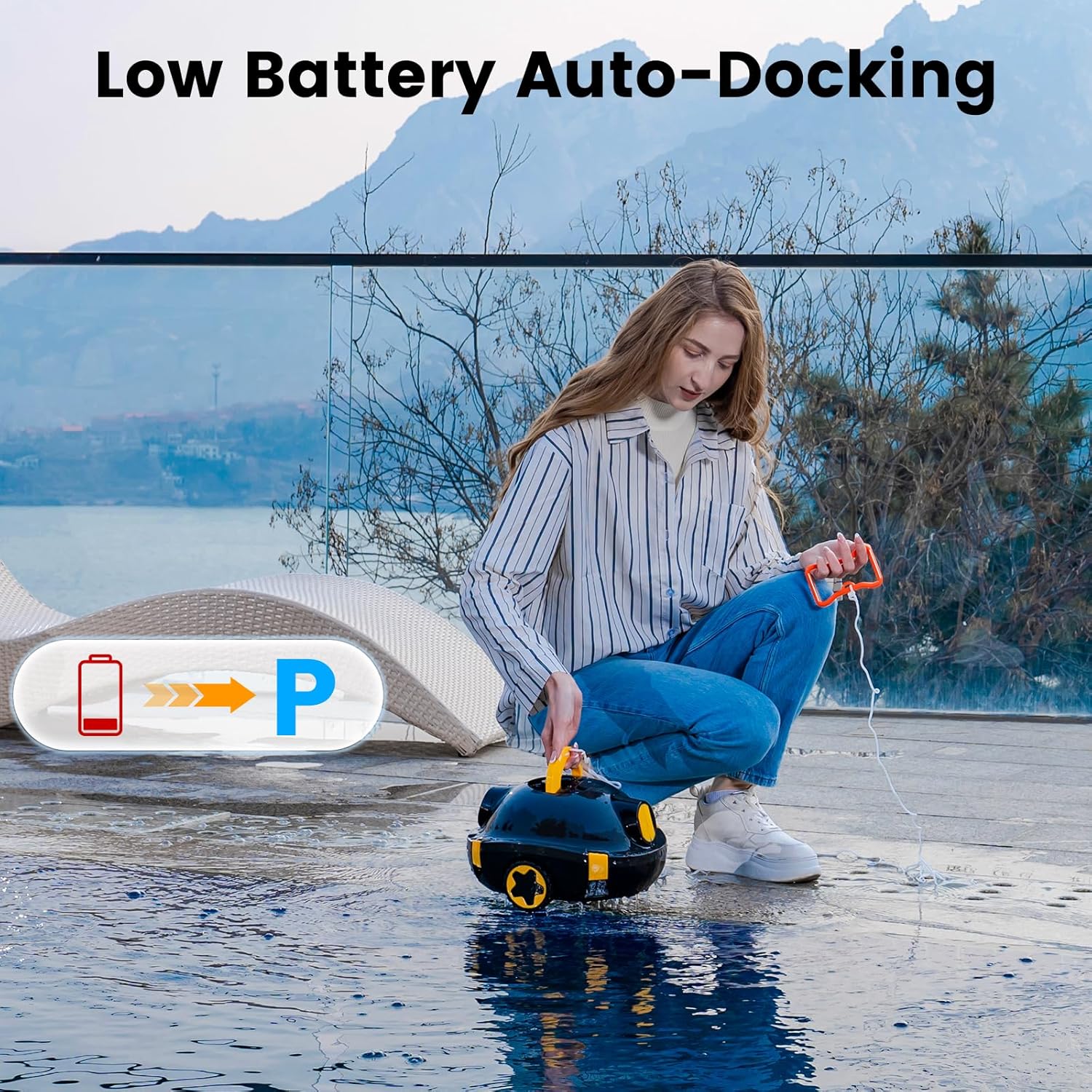 EVERCROSS - BOT série - 120㎡ - robot piscine sans fil, 100min, 3L, IPX8