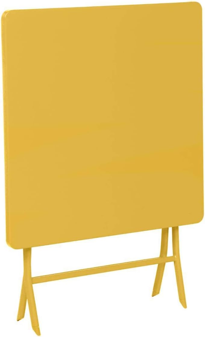 jardinite - Greensboro série - 2 places, acier renforcé, jaune - table pliante