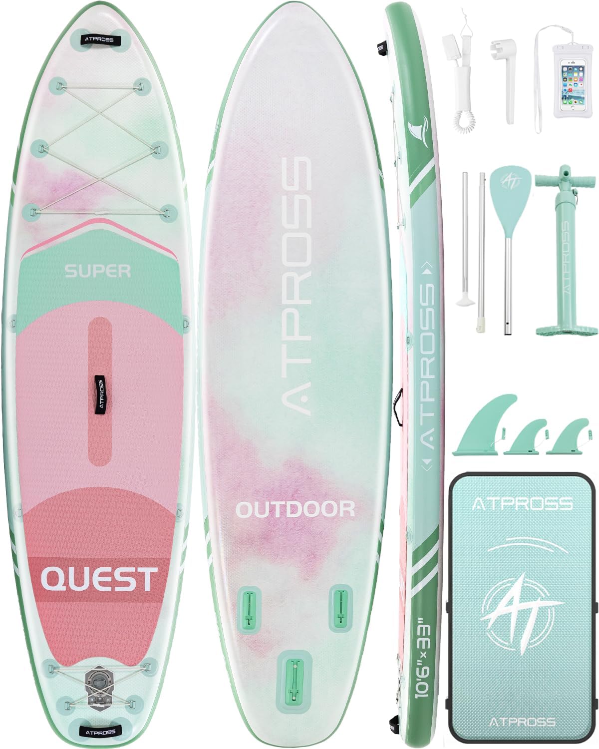 Stand Up Paddle Gonflable Adulte avec Siège Kayak & Accessoires, 320x84cm Planche de Sup Extra Large pour 2 Personnes, Charge 200kg, Kayak Gonflable 2 Places Stable et Antidérapant pour Surf