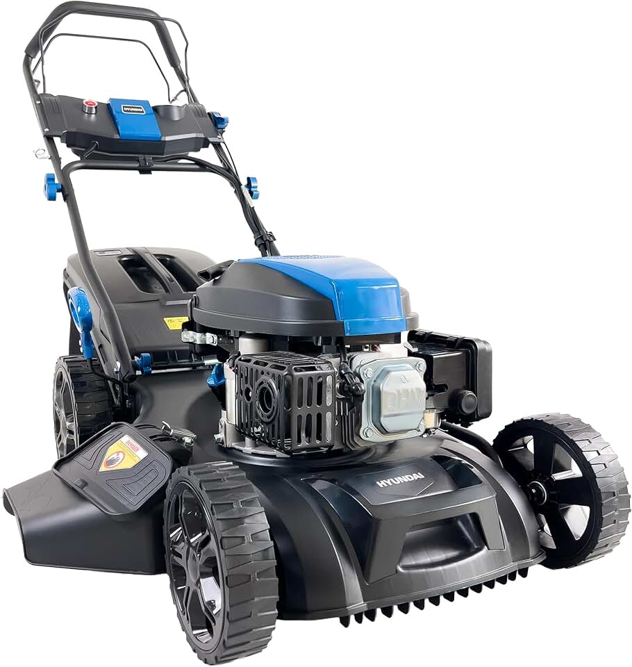jardinite - tondeuse thermique autotractée 51cm, moteur 196CC, démarrage électrique, 4-en-1, bac 60L