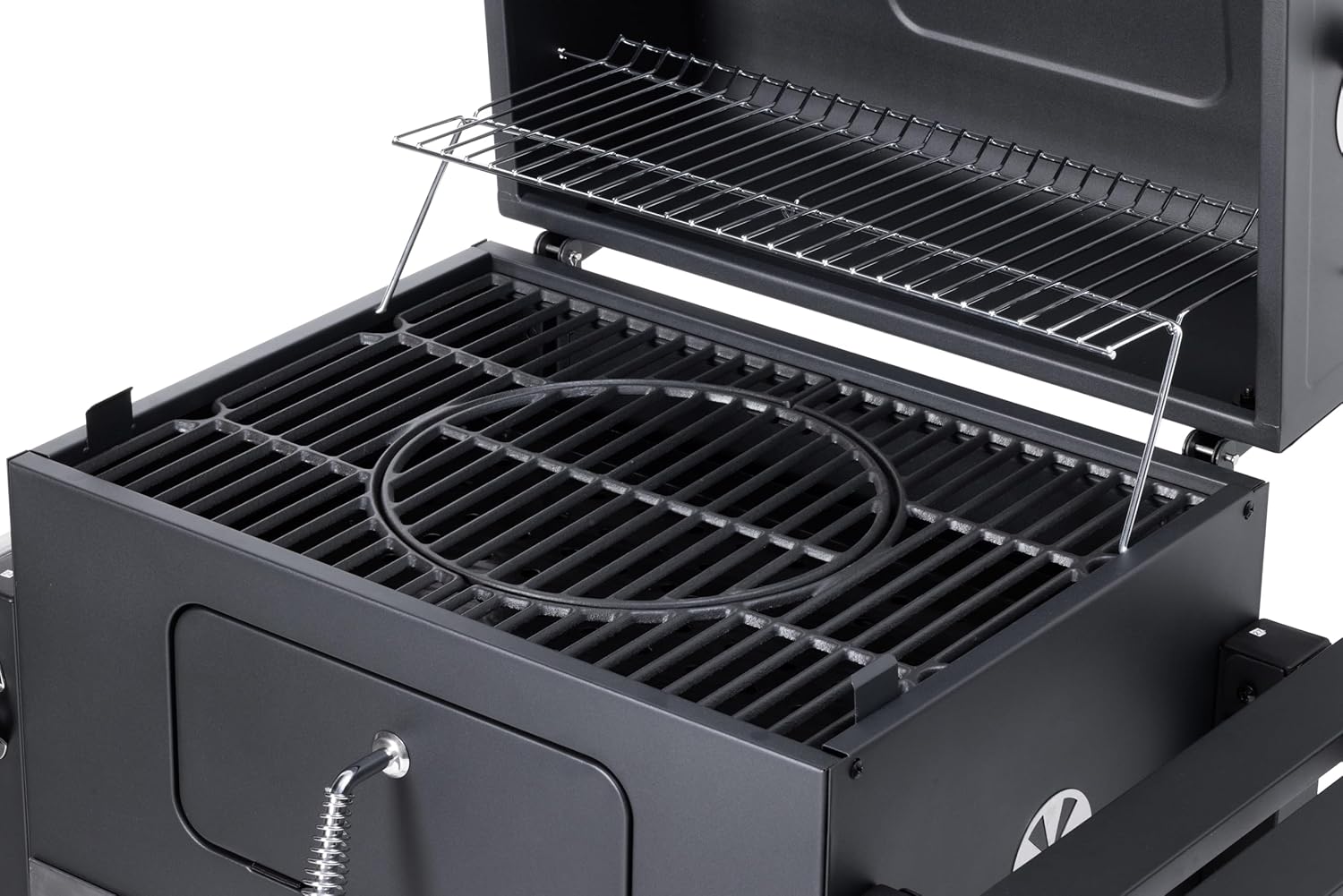 jardinite - Memphis - acier, grille, tablette pliable, roulettes, thermomètre, bac à cendres