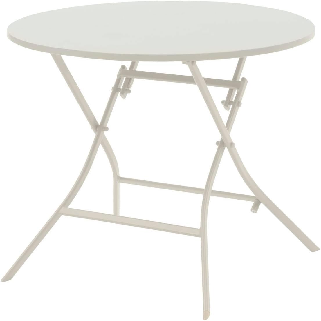 jardinite - Greensboro série - ronde pliante Ø90cm - acier époxy 4 places - Gris Graphite