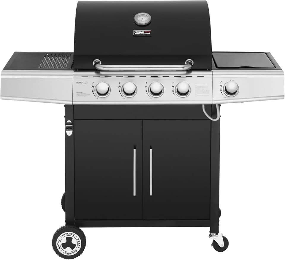 jardinite – Barbecue Série 4+1 – 14,5kW, inox, tablettes, 2 portes