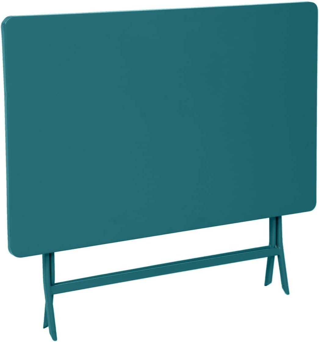 jardinite - Greensboro - 120x70cm - table pliante 4 places acier bleu